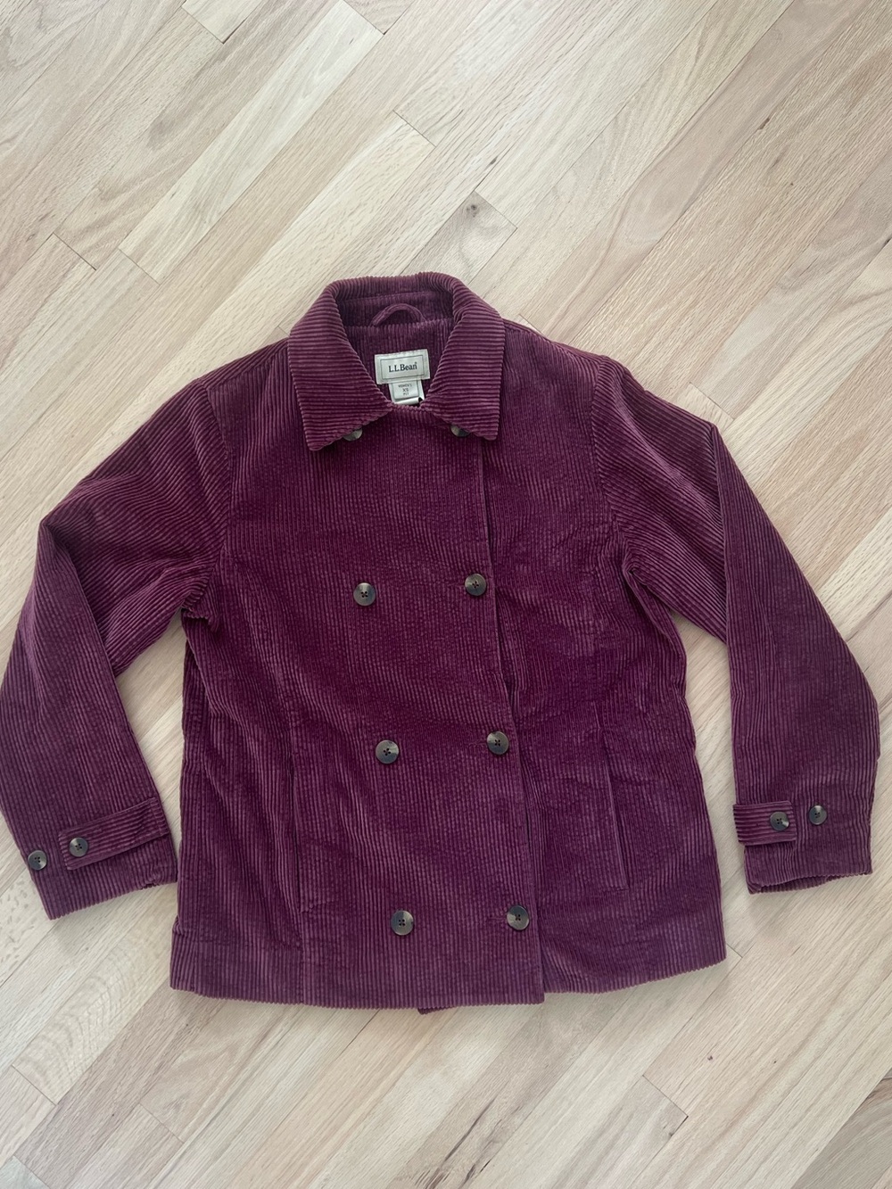 EUC L.L. Bean women's corduroy double-breasted jacket